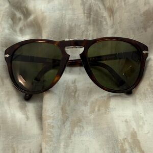 Persol Tortoise Sunglasses with Green Lenses